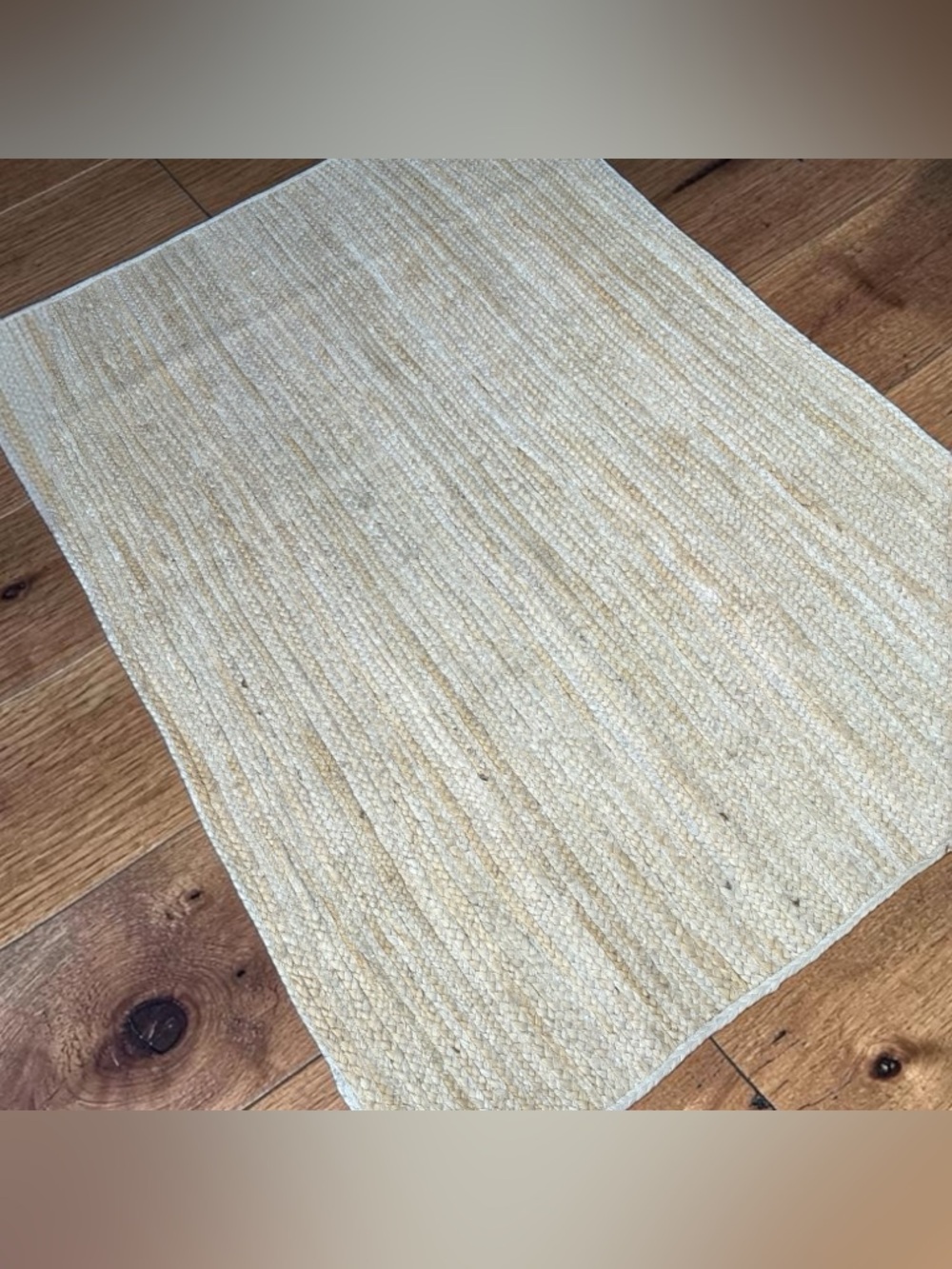Earthy NuLOOM NATURA 4X6 Hand-Braided 100% Jute Area Rug in White Made in India - Picture 3 of 11